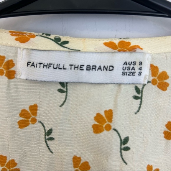 Faithful The Brand La Guardia Floral Cropped Tie-Front Crepe To Size 4 - Picture 10 of 16